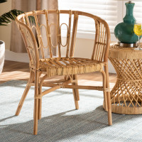 Baxton Studio Luxio-Natural-DC Baxton Studio Luxio Modern and Contemporary Natural Finished Rattan Dining Chair